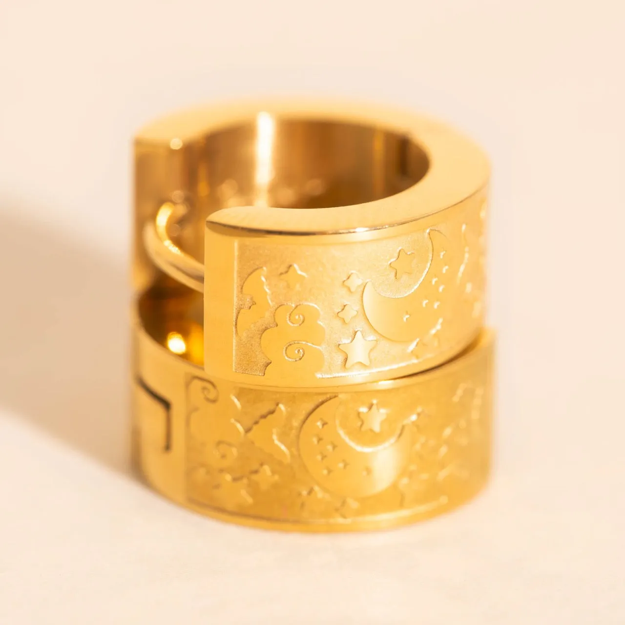 Spooky Night Super Chunky Huggie Hoop Earrings Lightweight Element