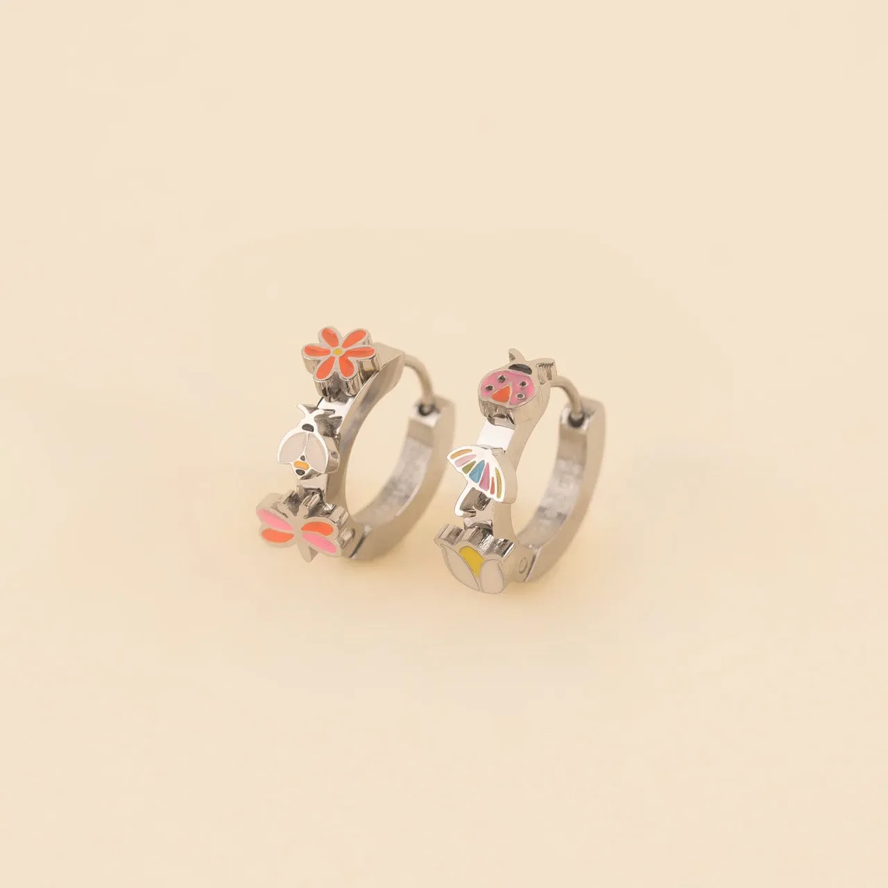 Beach Piece Spring 3D Huggie Hoop Earrings