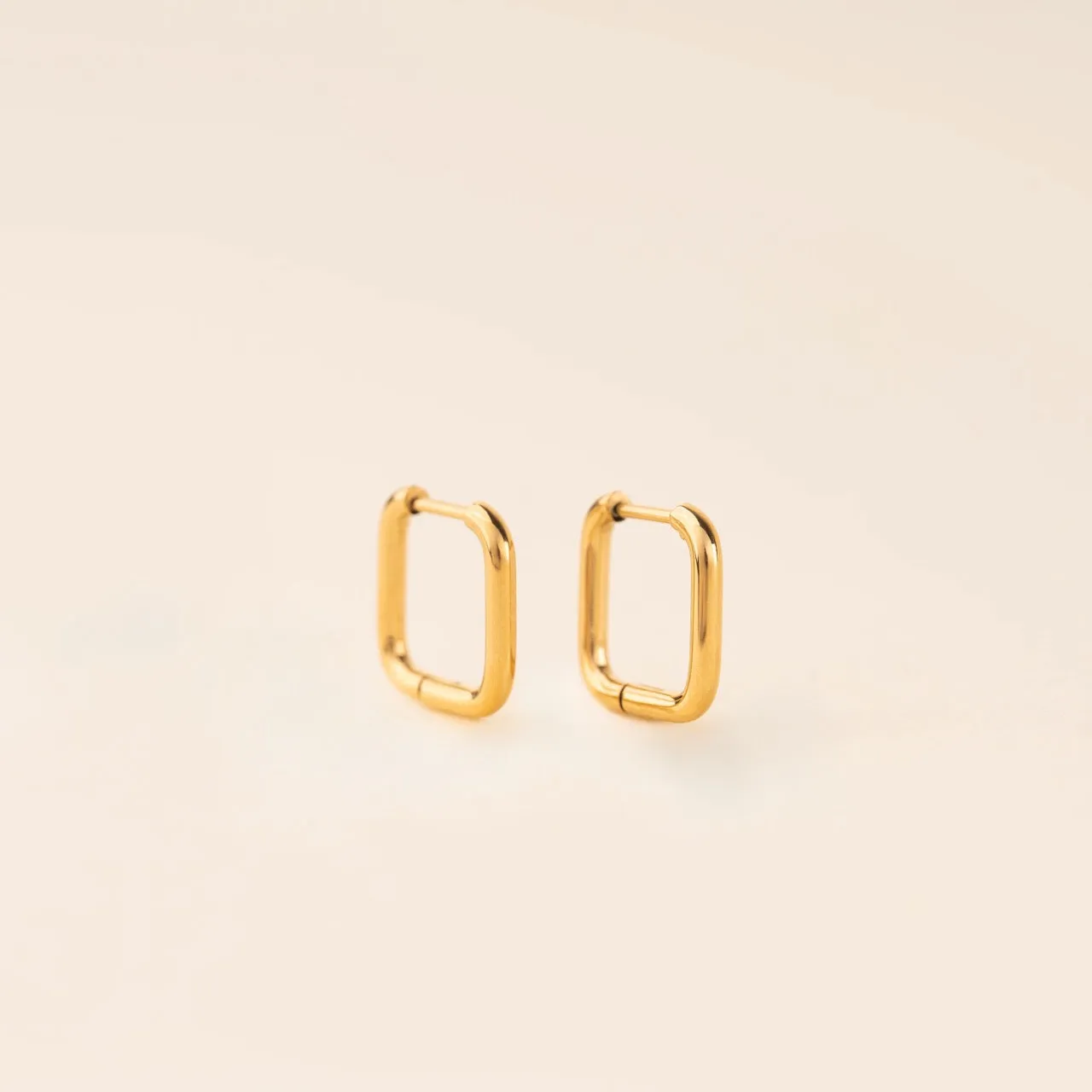 Square Rounded Huggie Hoop Earrings Wedding Ornament