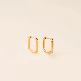 Square Rounded Huggie Hoop Earrings Wedding Ornament