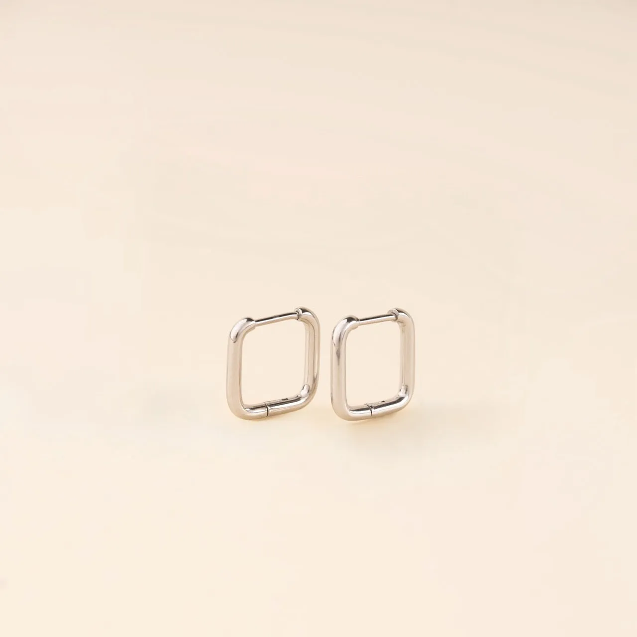 Petite Accessory Square Rounded Huggie Hoop Earrings