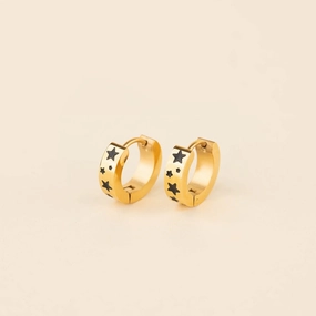 Lightweight accessory Trendy Item Star Chunky Huggie Hoop Earrings