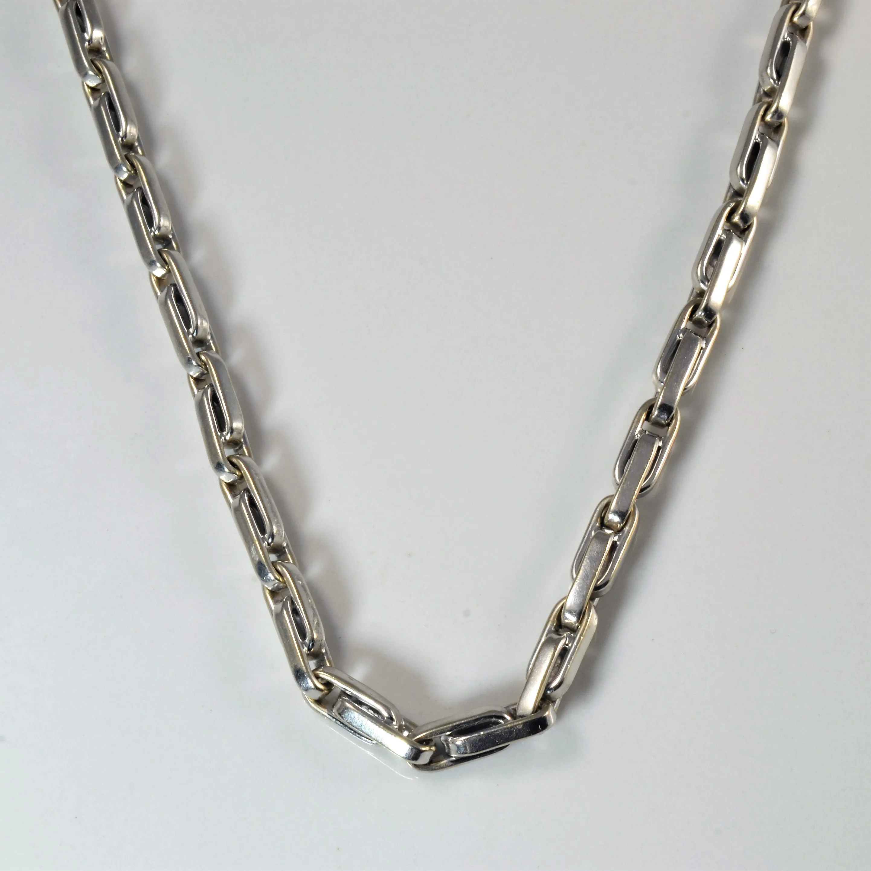 14k White Gold Heavy Rolo Chain | 24.5" | Opulent Touch