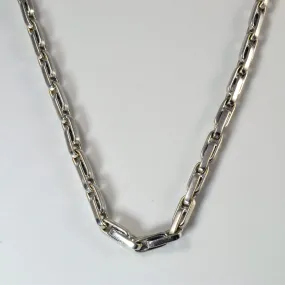 14k White Gold Heavy Rolo Chain | 24.5" | Opulent Touch
