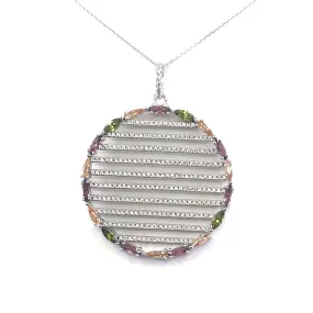work event Office Ready Sterling Silver Circle Pendant Necklace