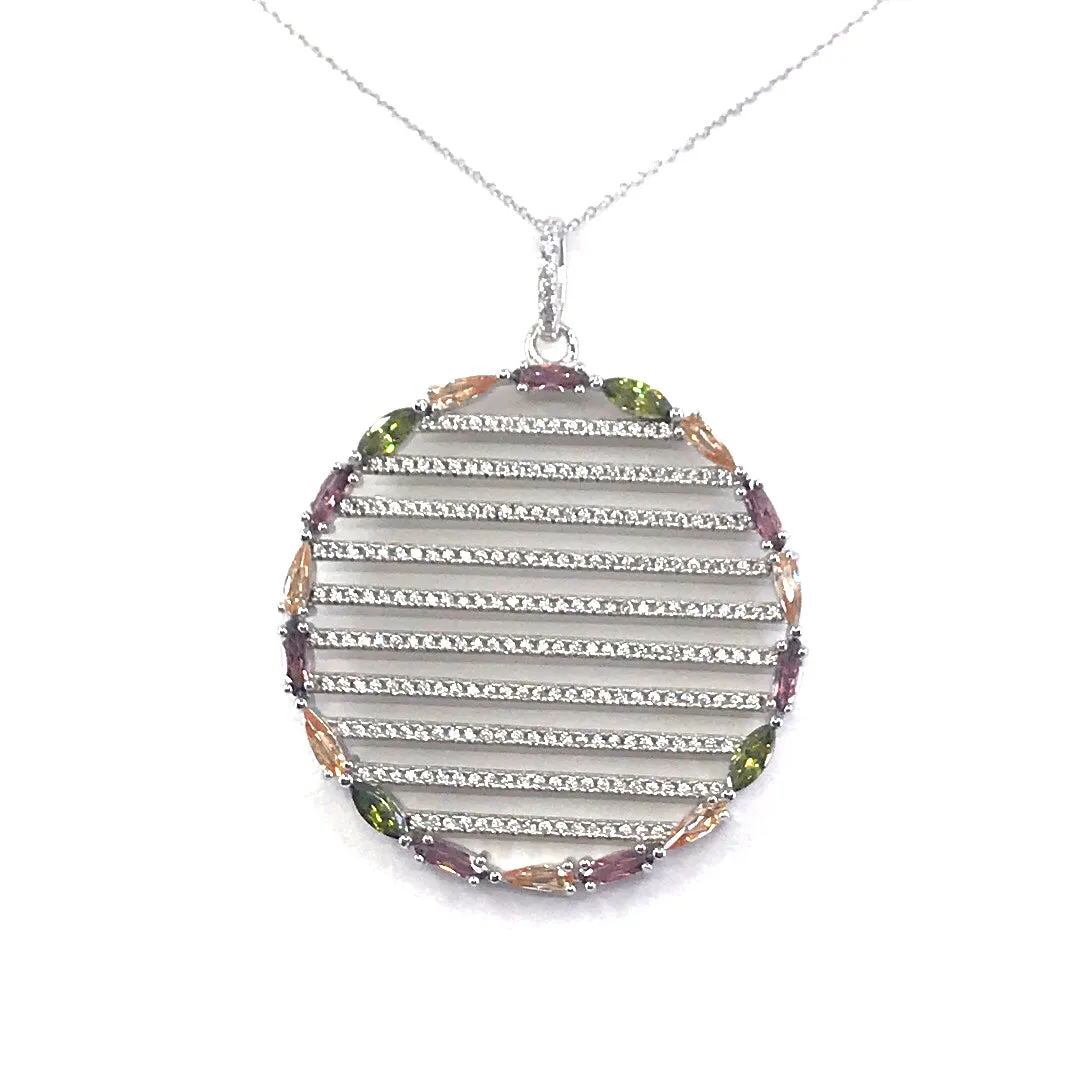 work event Office Ready Sterling Silver Circle Pendant Necklace