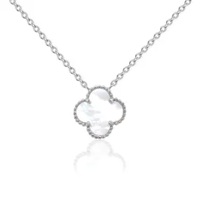 Delicate Design Sterling Silver Clover Necklace