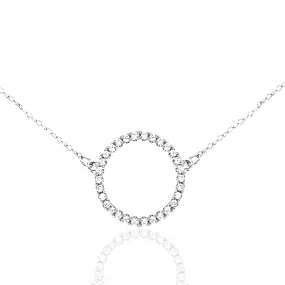 Sterling Silver CZ Circle Necklace Solo Adornment