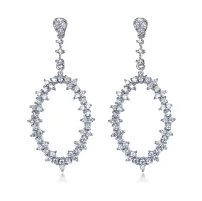 Charming Accent Sterling Silver CZ Marquis Earrings
