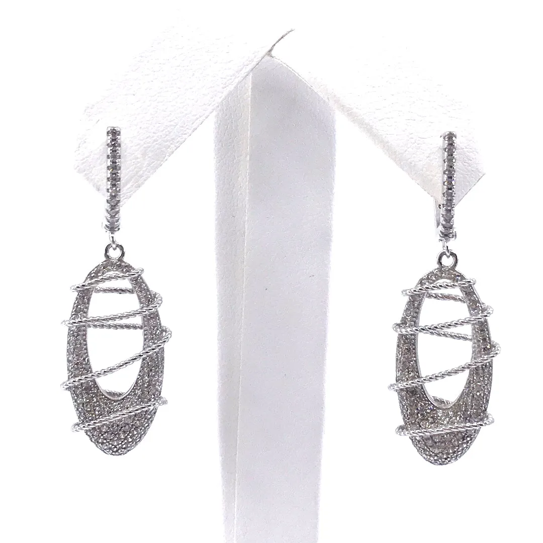 Affordable Essential Striking Piece Sterling Silver CZ Oval Earrings