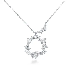 Superb Gift Handmade Design Sterling Silver CZ Wreath Necklace