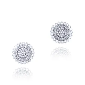 Affordable Ornament Artistic embellishment Sterling Silver Flower Stud Earrings