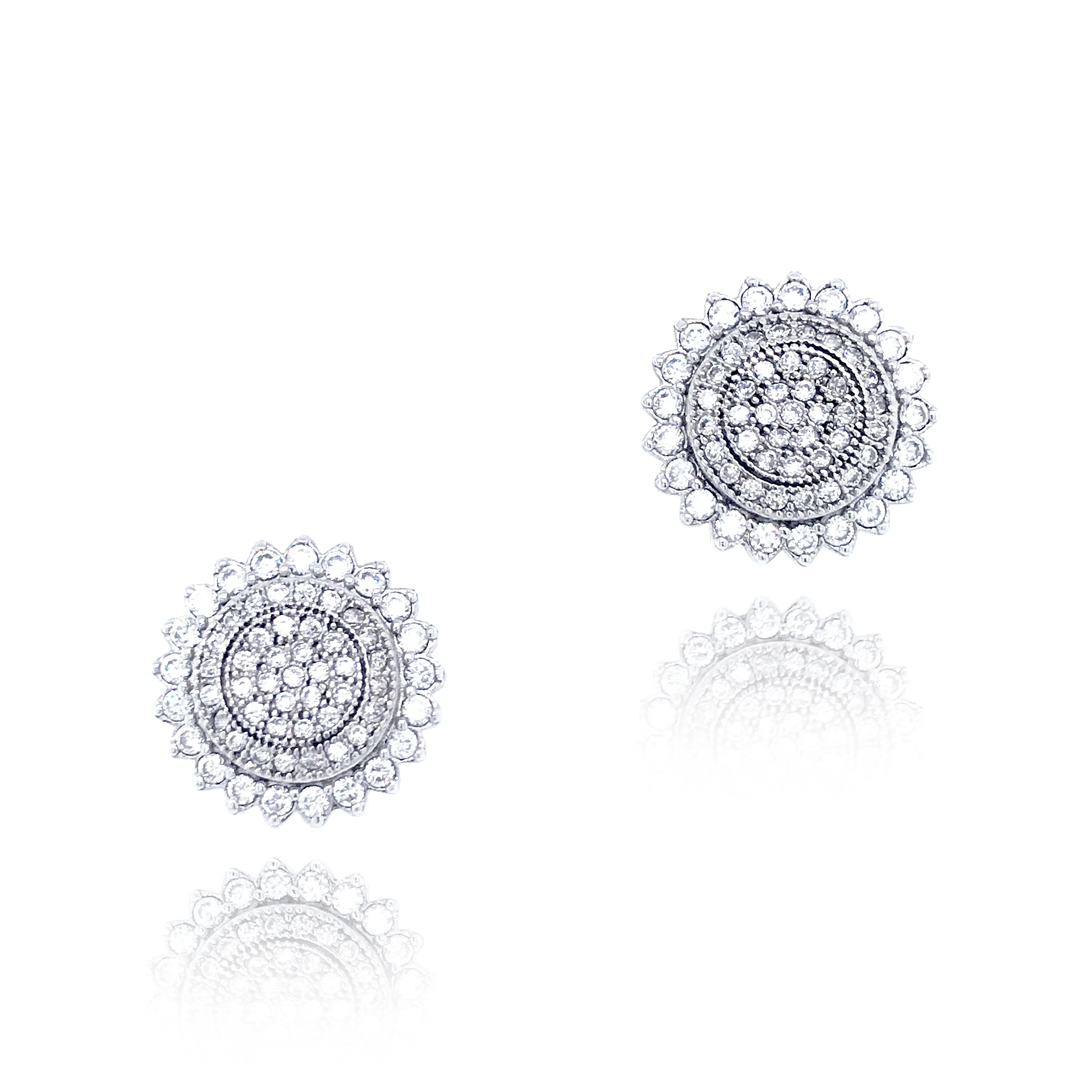 Affordable Ornament Artistic embellishment Sterling Silver Flower Stud Earrings