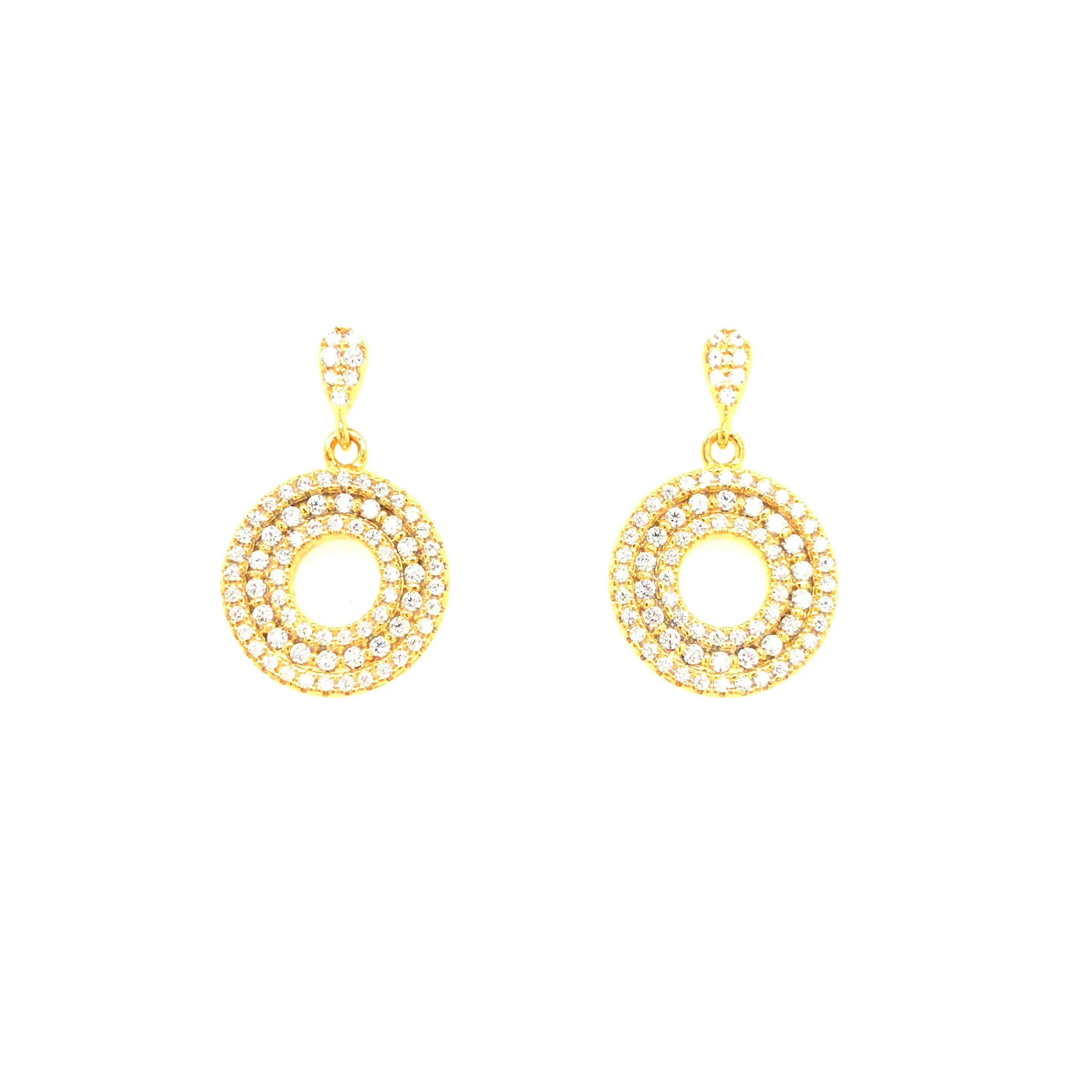 Stylish Ornament Daily Item Sterling Silver Gold Plated Small Round Earrings