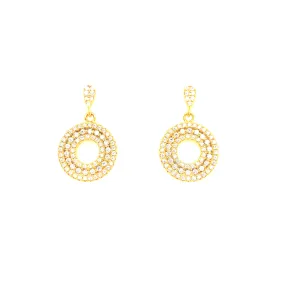 Stylish Ornament Daily Item Sterling Silver Gold Plated Small Round Earrings