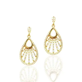 Sterling Silver Gold Plated Teardrop Earrings Statement Accent Gorgeous Must-Have