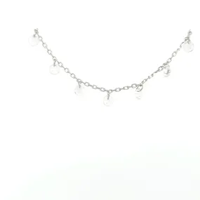 Date Night Accessory Effortless Charm Sterling Silver Hanging CZ and Hearts Necklace