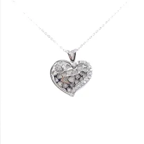 Romantic Mood Festive Gift Sterling Silver Heart Pendant Necklace