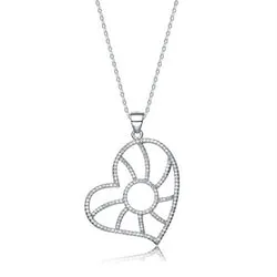 Lively Charm Sterling Silver Heart Pendant Necklace
