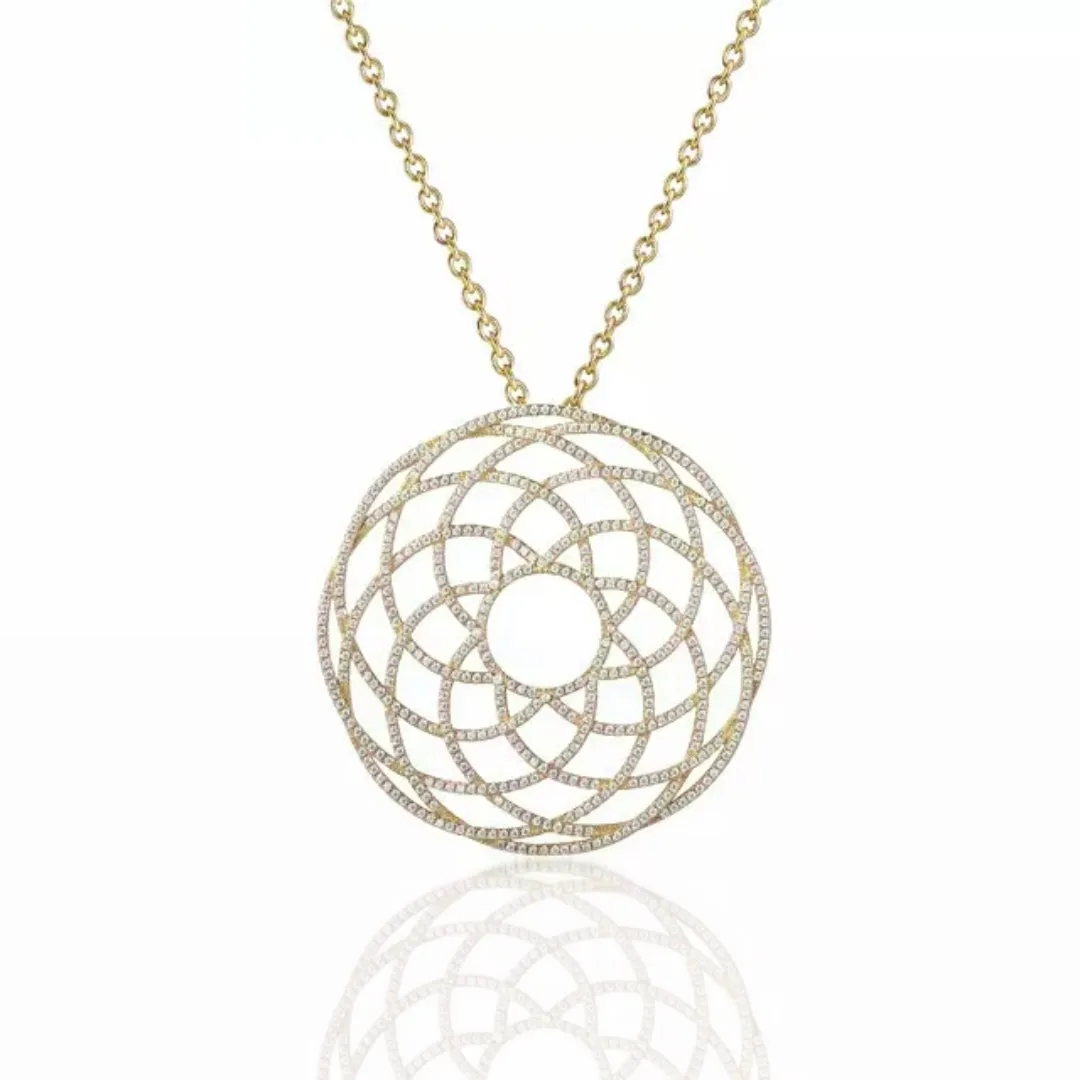 Exclusive Ornament Sterling Silver Interlocking Circles Pendant Necklace