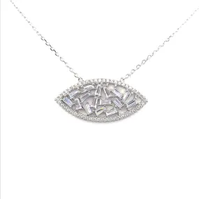 Winter Feature Sterling Silver Marquis Necklace