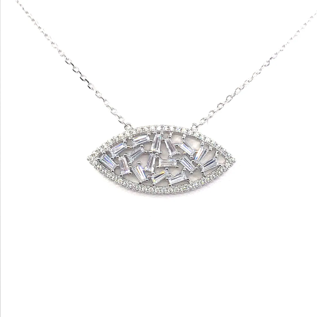 Winter Feature Sterling Silver Marquis Necklace