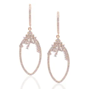 Sparkling Piece Sterling Silver Marquis-Shaped Micropave CZ Earrings