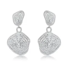 Colorful accessory Graceful Vibe Sterling Silver Natural Shape MicroPave Earrings