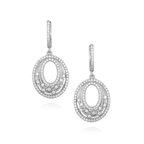 Sterling Silver Oval CZ Earring Dainty Accent