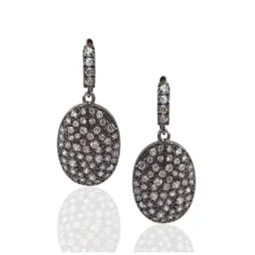 Small Ornament Simple Accent Sterling Silver Oval Earrings