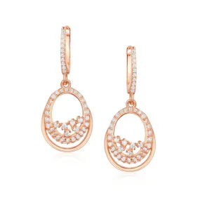 Sterling Silver Oval With CZ Earring Social Ornament Industrial Item