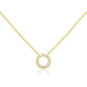 Modern Vibe Sterling Silver Small CZ Circle Necklace
