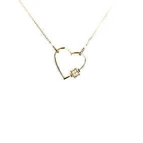Self Reward Signature Piece Sterling Silver Small Open Heart Necklace
