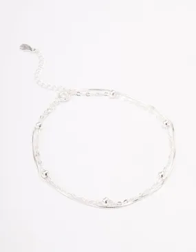 Daily Accessories Sterling Silver Snake Chain Ball Bracelet