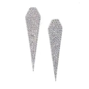 Sterling Silver Spike Stud Earrings Triangular Jewelry