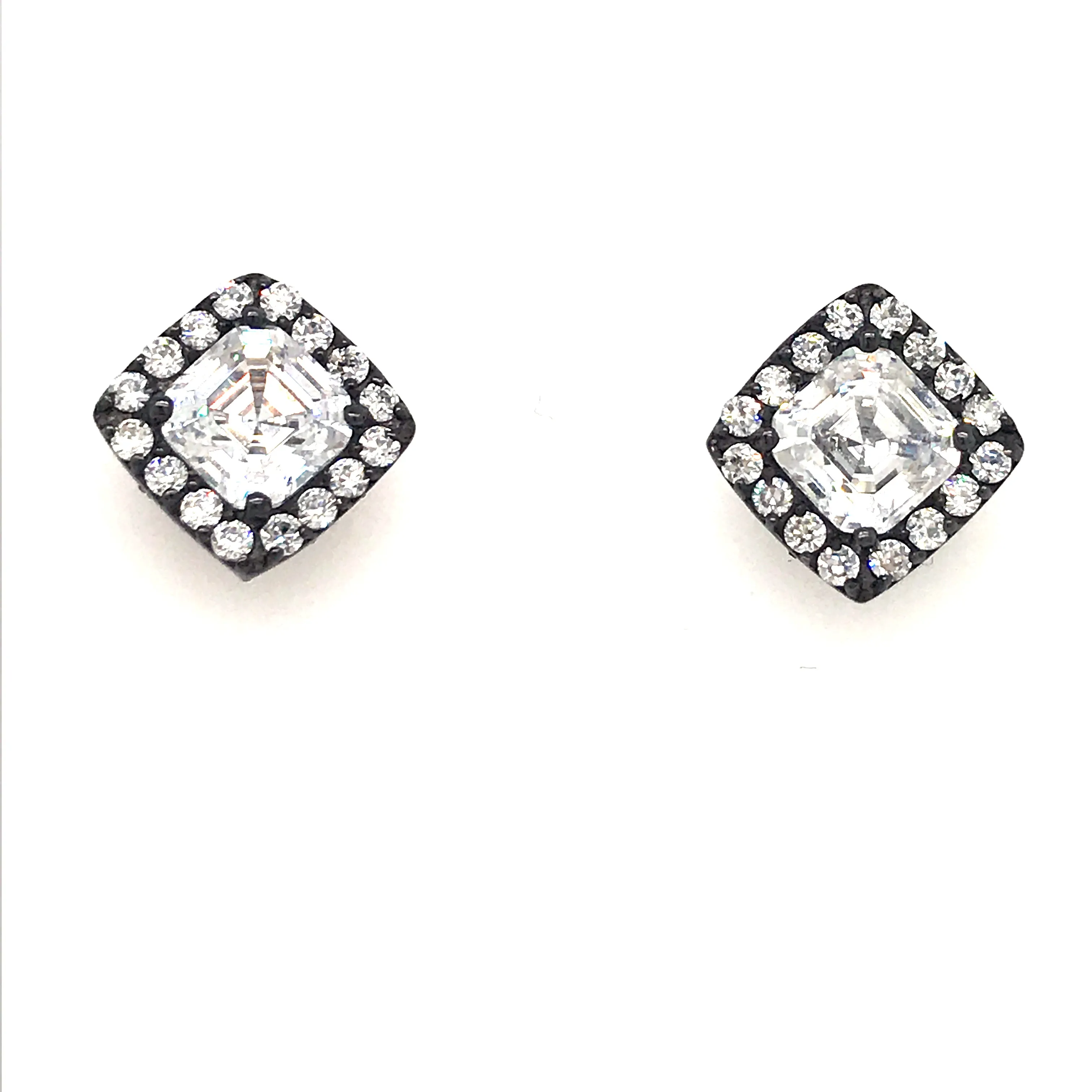 Sterling Silver Square Stud Earrings Lustrous Adornment