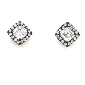 Sterling Silver Square Stud Earrings Lustrous Adornment