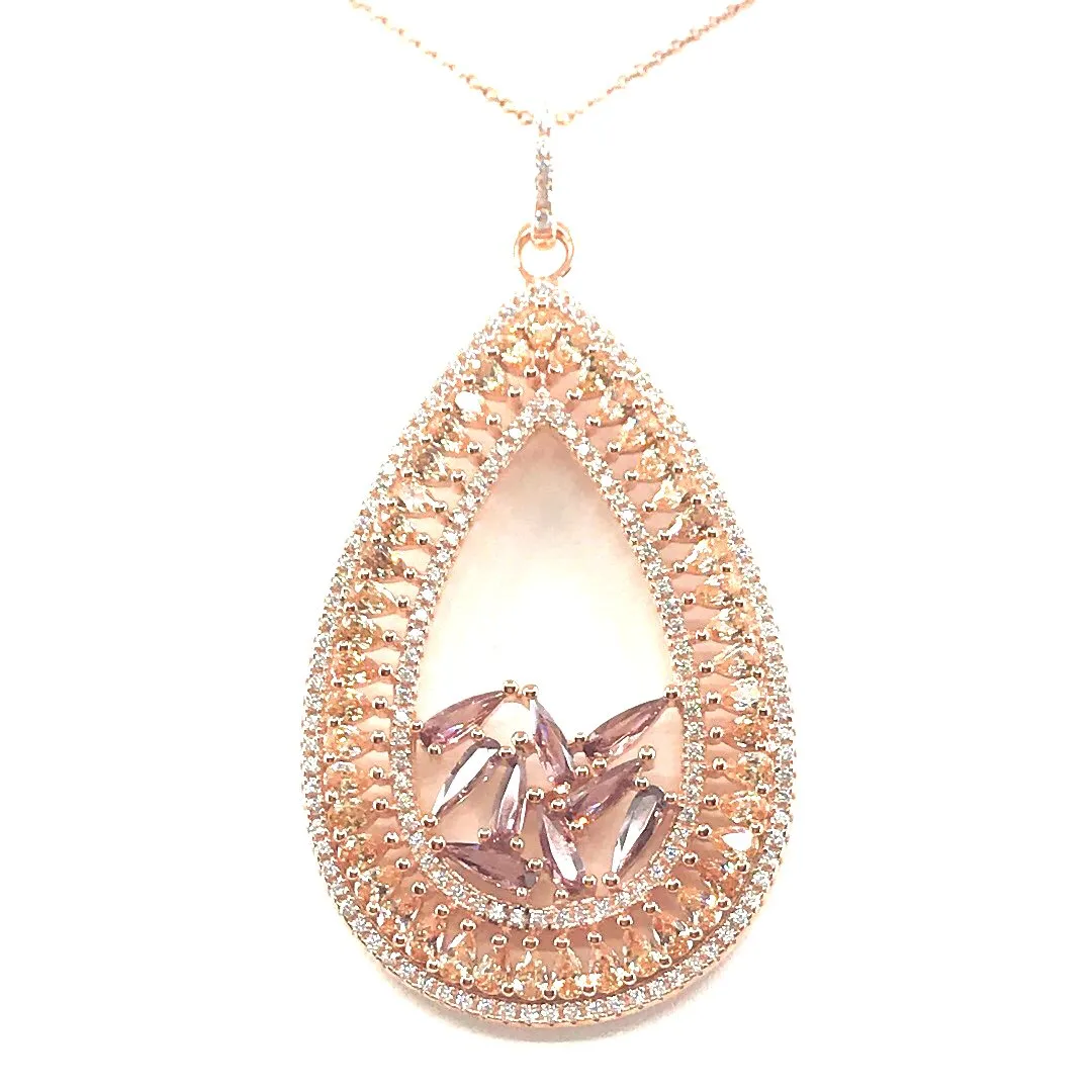 Sterling Silver Teardrop Pendant Necklace Modern Youth Marvelous Adornment