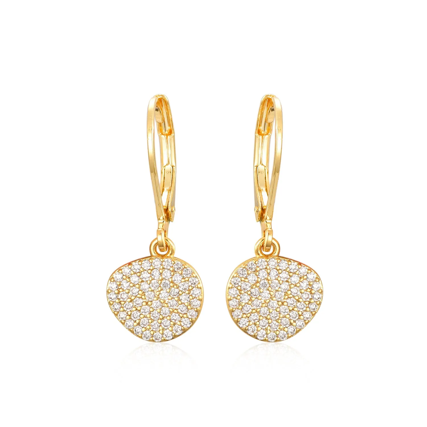 Gold Plated Surgical Steel CZ Natural Shape Earrings Evening Embellishment Ornate Product