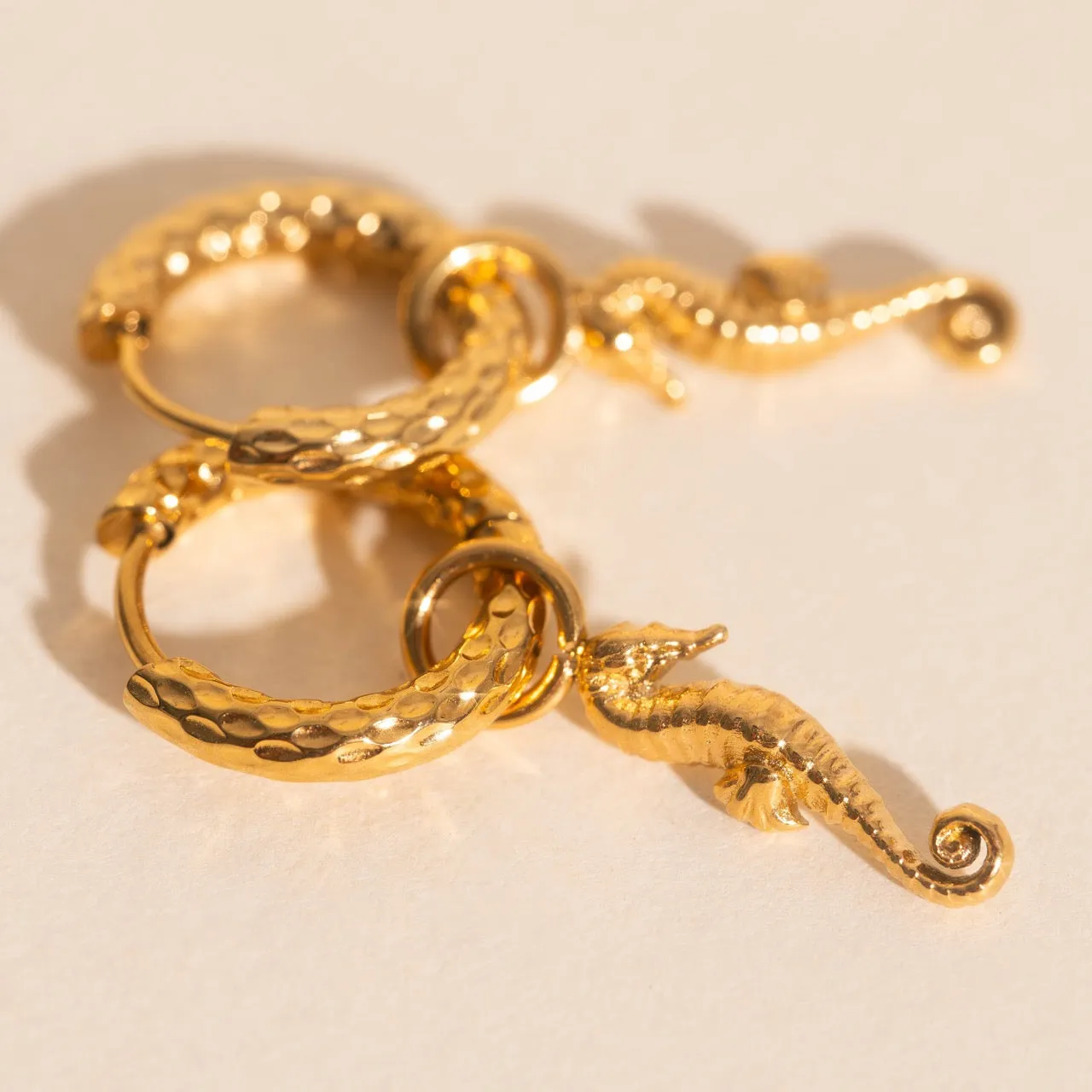 Seahorse Huggie Hoop Charms Refined Must-Have Minimalist Piece