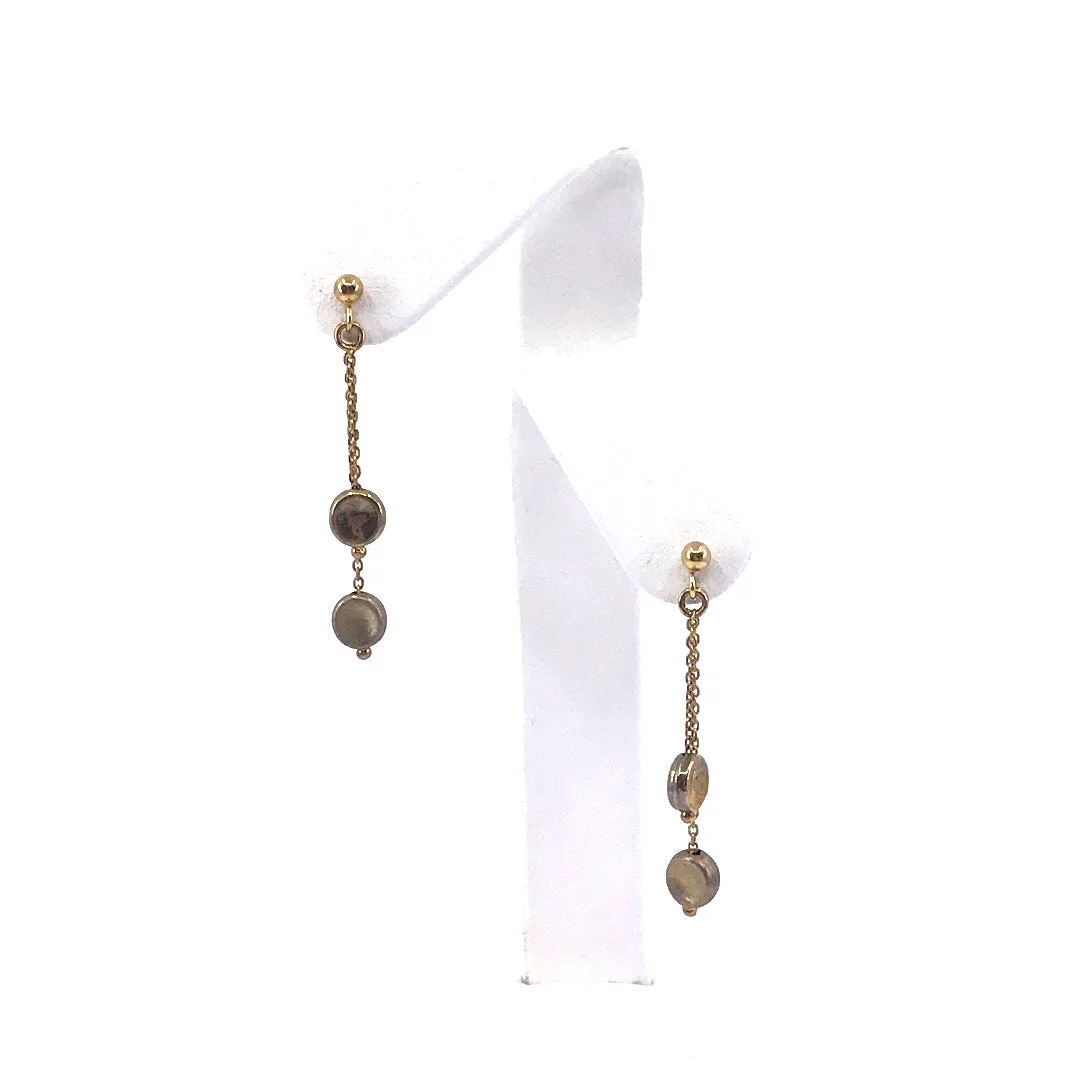 Fashionable Finish 14K Gold Circle Earrings