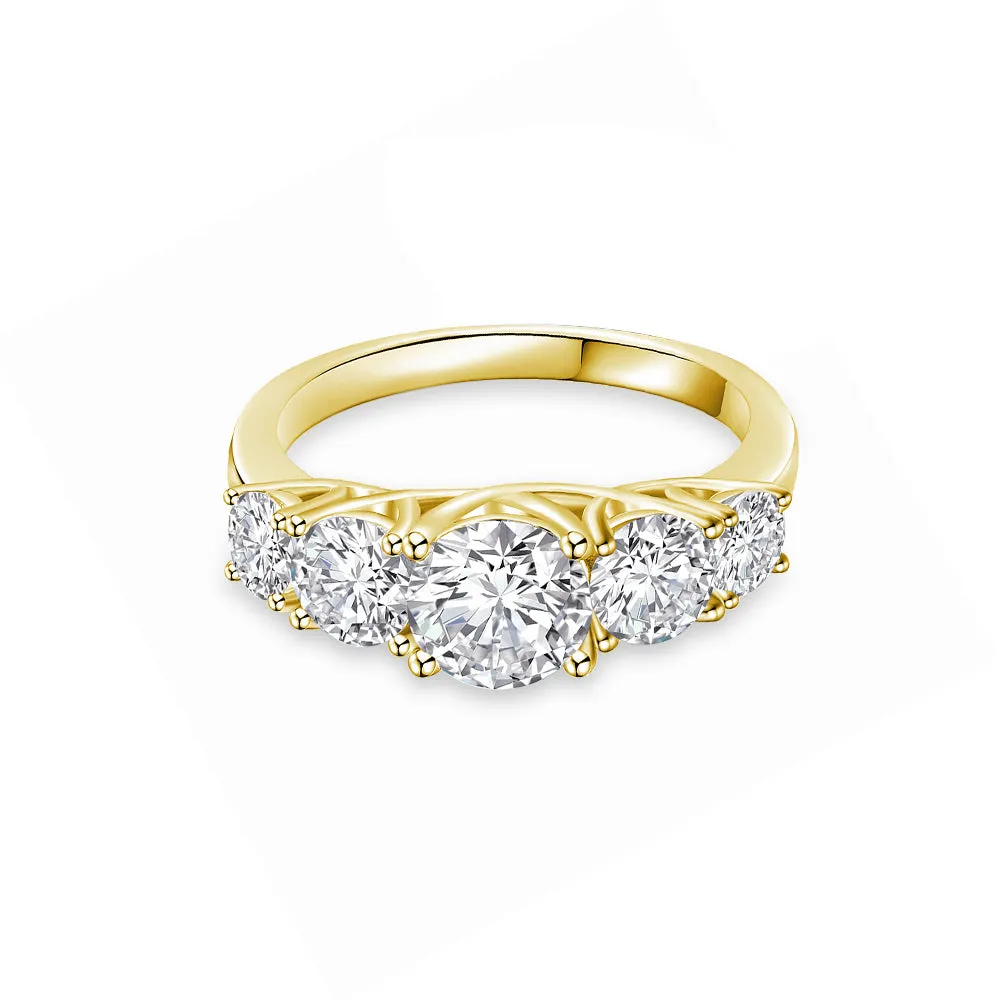 Textured Feel Minimalist Product Classic Five Stone Anniversary Band