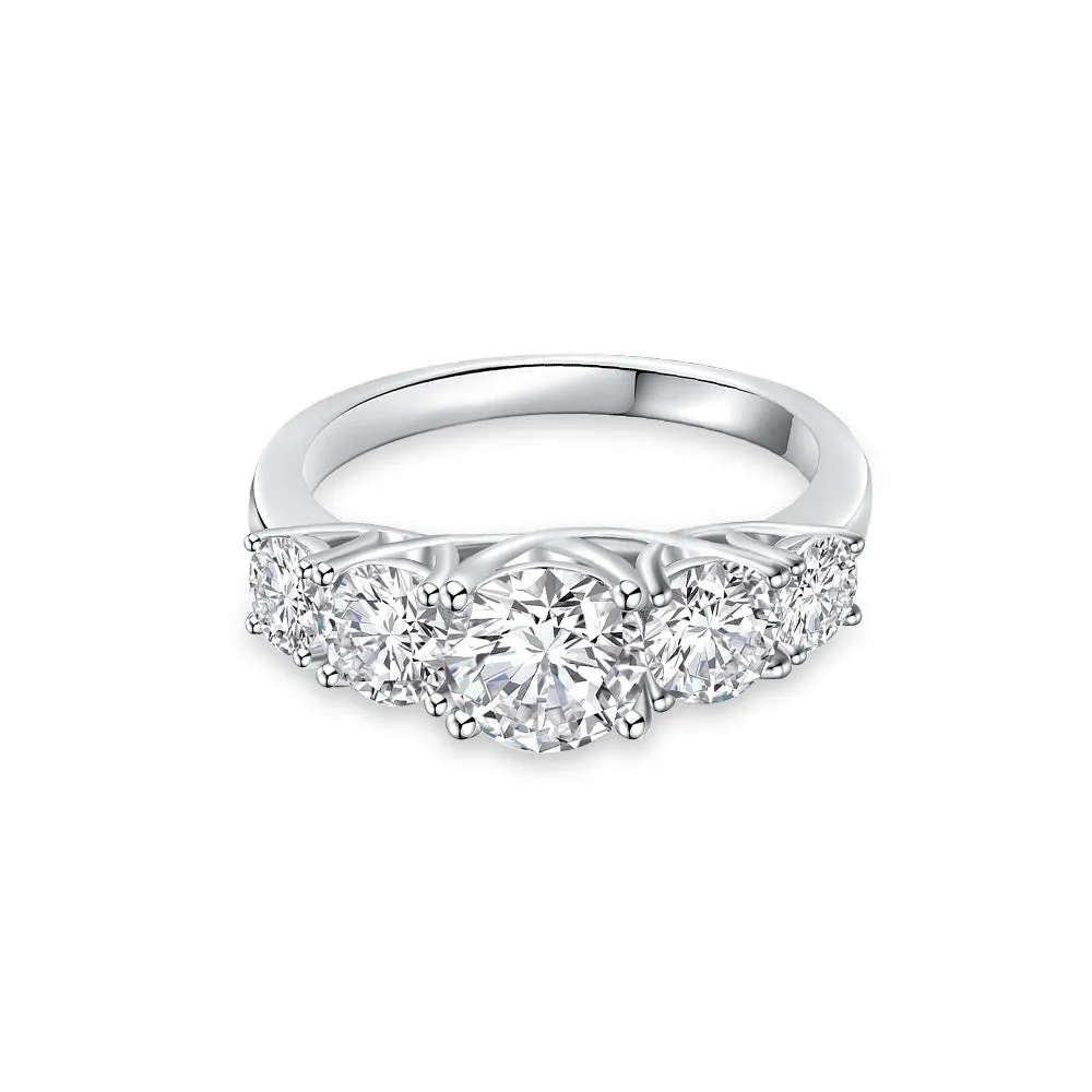 Casual Look Classic Five Stone Anniversary Band