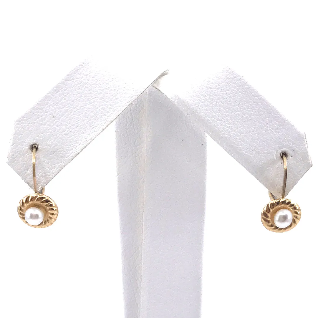 14K Gold Pearl Earrings Gorgeous Product