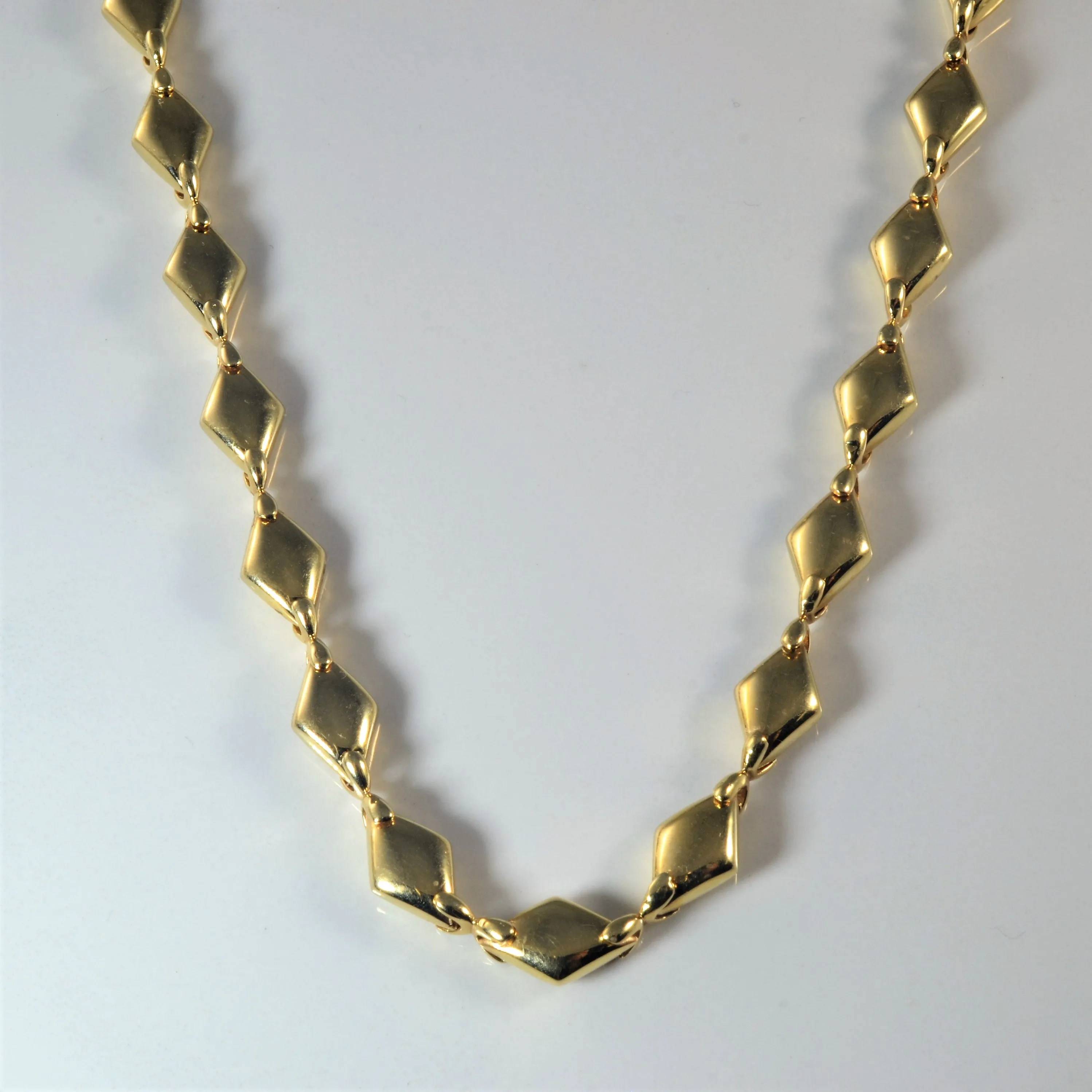 Puffed Chevron Link Necklace | 18" | Crafted Accent Unique Creation