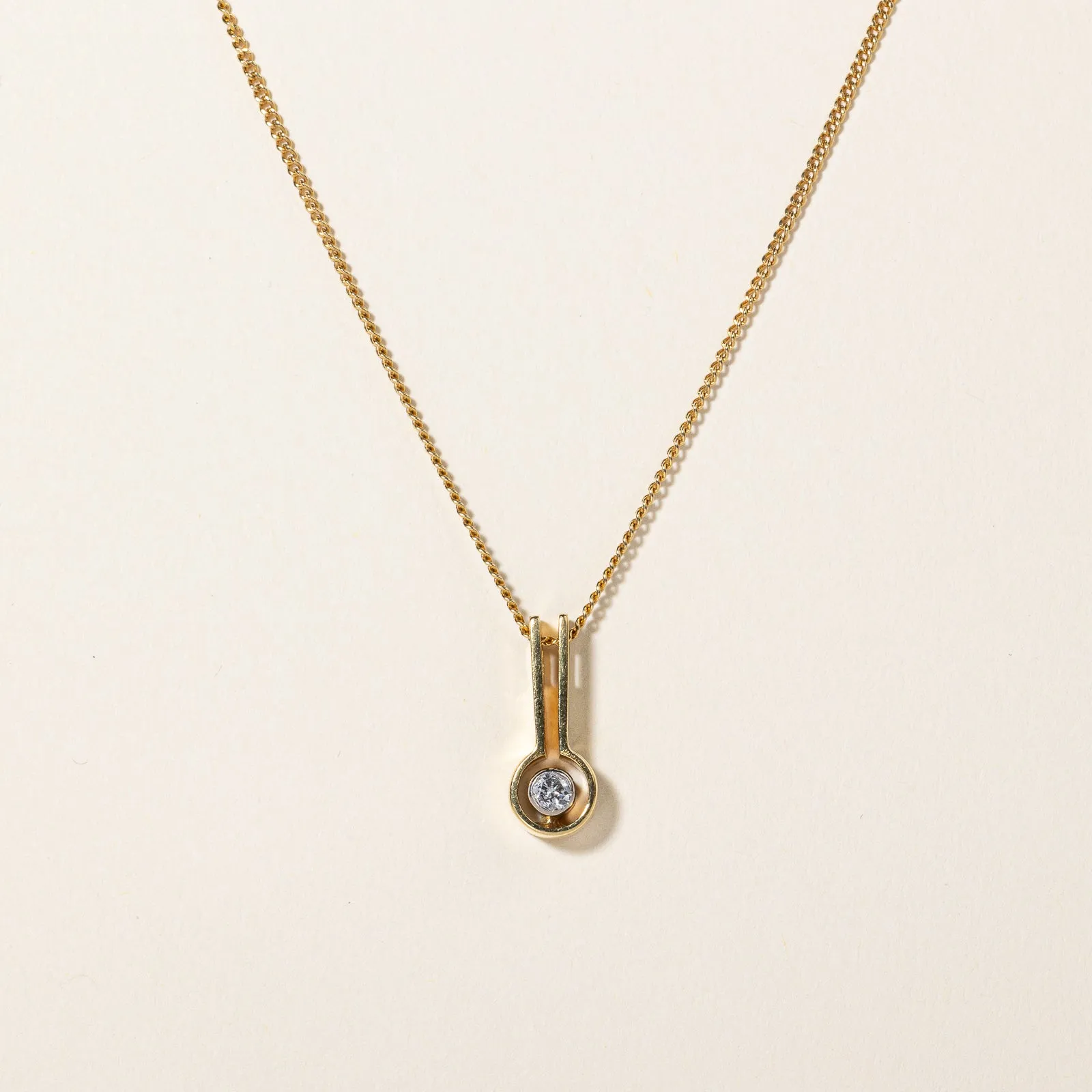 Stylish Form Diamond Drop Necklace | 0.08ct | 16" |