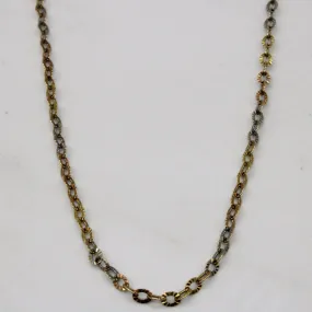 10k Tri Tone Gold Circle Link Chain | 30" | Model Ready Formal Style