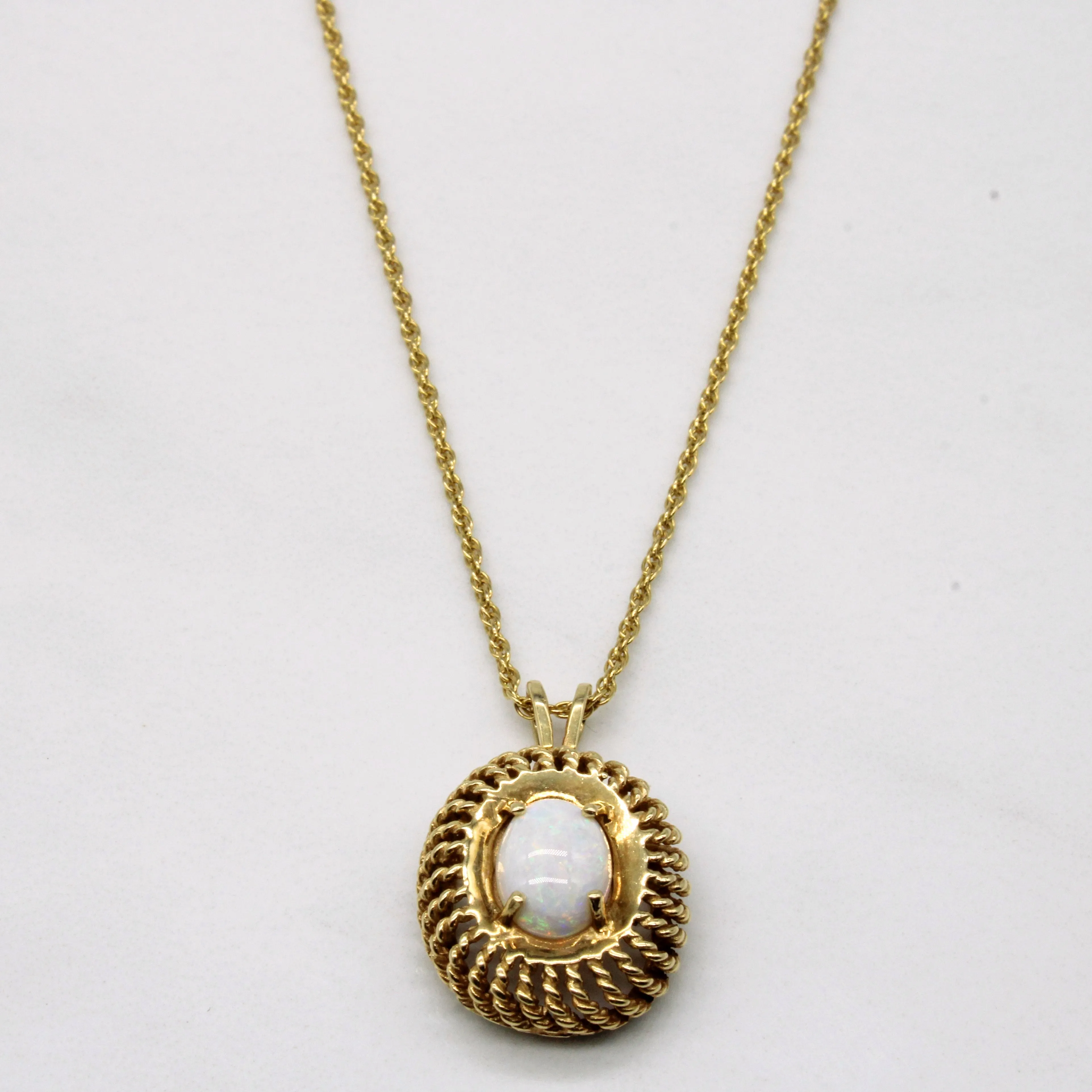 Dusk Mood Shine Accent Opal Pendant & Necklace | 0.75ct | 16" |