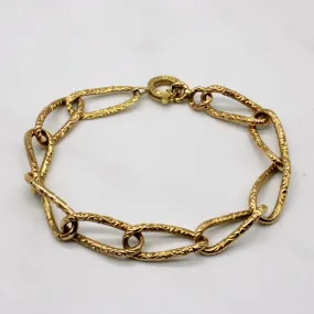 18k Yellow Gold Textured Cable Link Bracelet | 8" | Party Outfit Gifting Moment