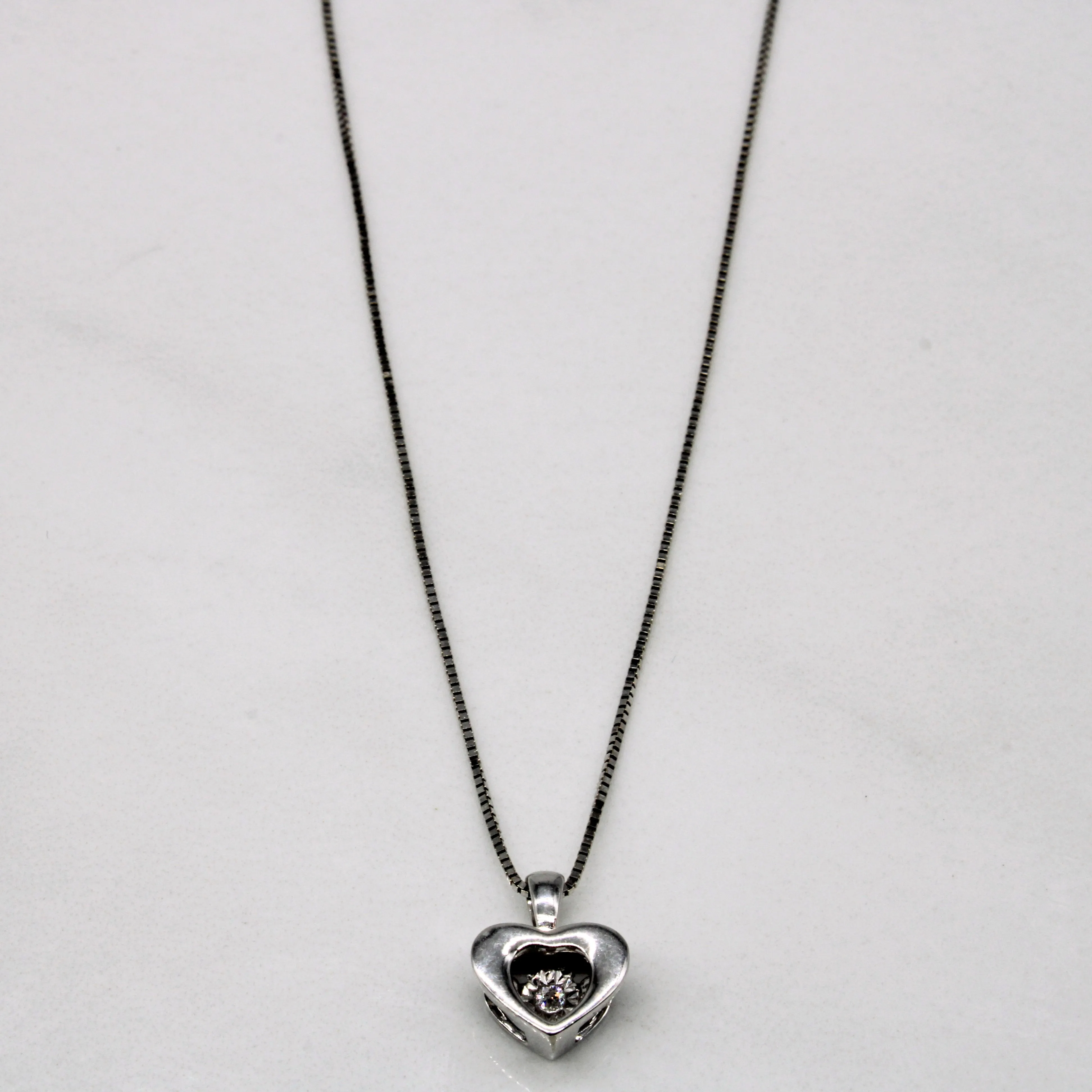 Classic Presence Diamond Heart Pendant & Necklace | 0.02ct | 18" |